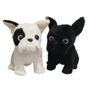 Plyšový Bull-Dog černo/bílý a černý 35 cm