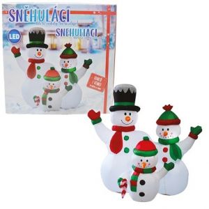 Nafukovací svítící rodina sněhuláků 153 cm