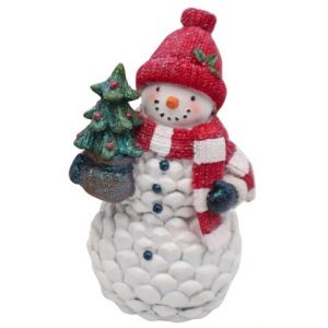 Dekorace Sněhulák se stromkem - šiška