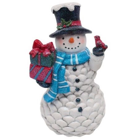 Dekorace Sněhulák s dárky - šiška