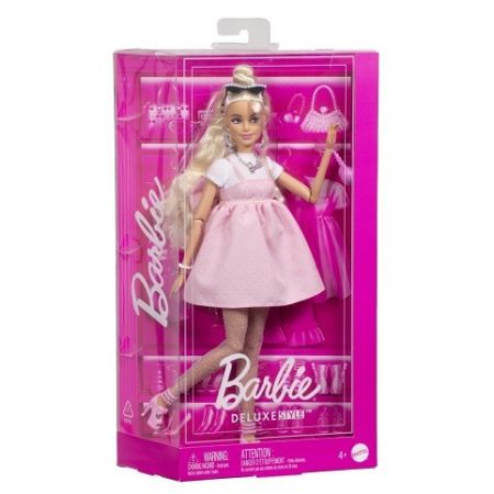 Barbie deluxe modelka - šaty s mašlí