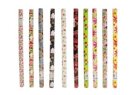 Balící papír 0,7x2 m Květiny