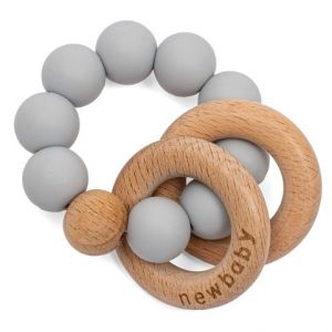 Kousátko s kuličkami silikonové New Baby šedá