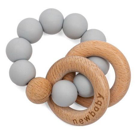 Kousátko s kuličkami silikonové New Baby šedá