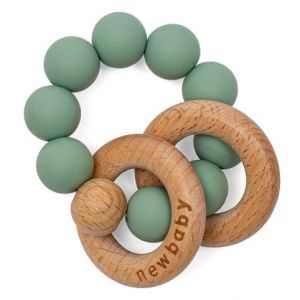 Kousátko s kuličkami silikonové New Baby zelená