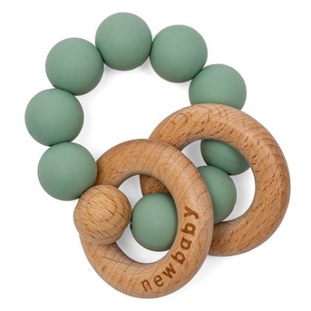 Kousátko s kuličkami silikonové New Baby zelená