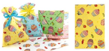 Sáček celofan 16x25 cm SWEET CAKE žlutý