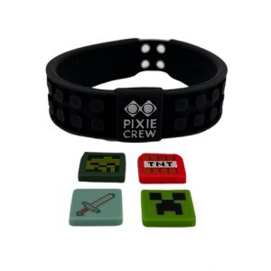 PIXIE CREW & MINECRAFT Nastavitelný náramek černá 4 multipixely