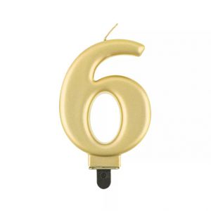 ALBI Svíčka dortová zlatá číslo 6