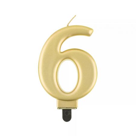 ALBI Svíčka dortová zlatá číslo 6