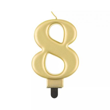 ALBI Svíčka dortová zlatá číslo 8