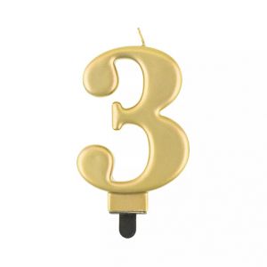 ALBI Svíčka dortová zlatá číslo 3