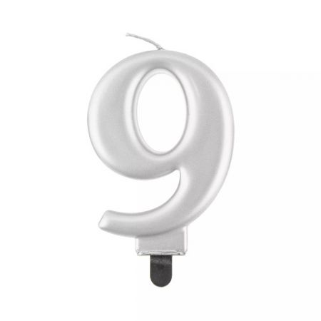 ALBI Svíčka dortová stříbrná číslo 9