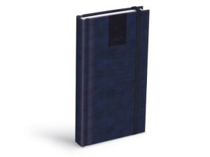 Diář 2026 D802 PU s gumkou bluegray 90x170mm