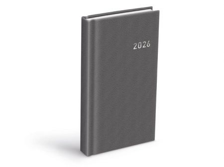 Diář 2026 D802 PVC dark gray 90x170mm