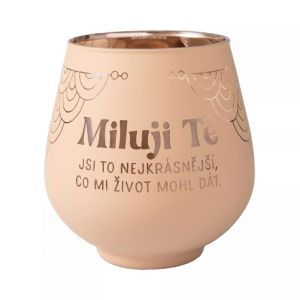 ALBI Zrcadlový svícen - Miluji Tě