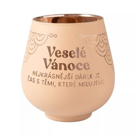 ALBI Zrcadlový svícen - Veselé Vánoce