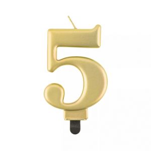 ALBI Svíčka dortová zlatá číslo 5