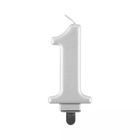 ALBI Svíčka dortová stříbrná číslo 1