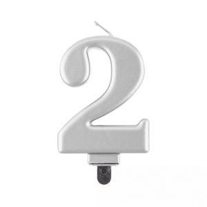 ALBI Svíčka dortová stříbrná číslo 2