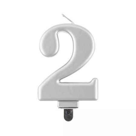 ALBI Svíčka dortová stříbrná číslo 2