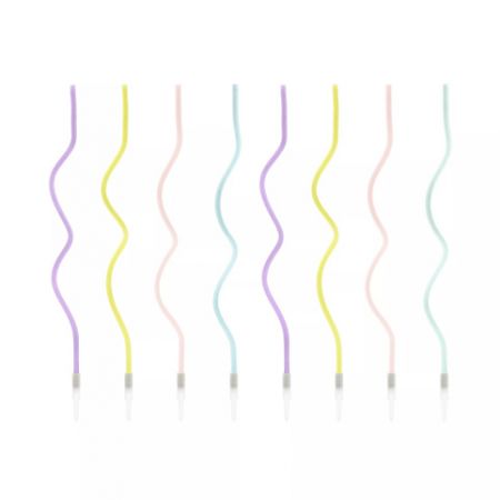 ALBI Svíčky dortové úzké spirály pastelové 8 ks