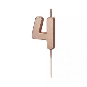 ALBI Svíčka dortová rose gold číslo 4