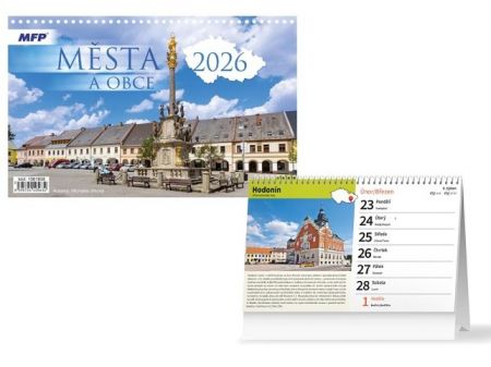Kalendář 2026 stolní Města a obce ČR