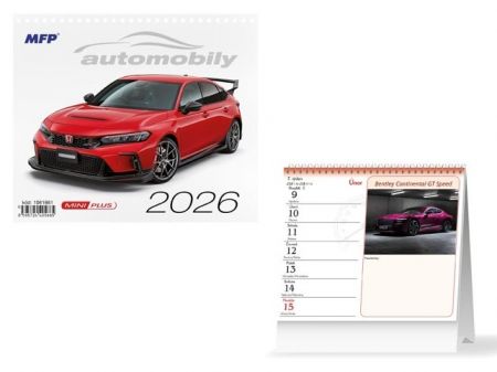 Kalendář 2026 stolní mini Automobily