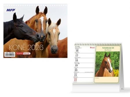Kalendář 2026 stolní mini Koně