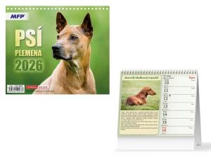 Kalendář 2026 stolní mini Psí plemena