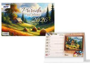 Kalendář 2026 stolní Příroda na plátně