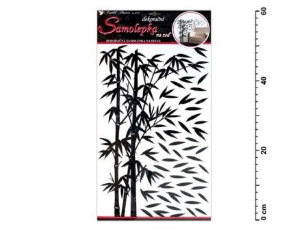 Samolepící dekorace 10150 bambus černý s lístky 60x32cm