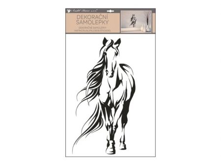 Samolepicí dekorace 15502 na zeď černý kůň 42 x 60 cm