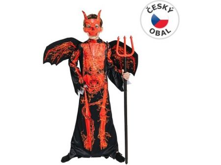 Šaty na karneval - čert kostra, 120 - 130 cm