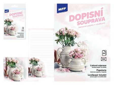 Dopisní papír barevný LUX 5+10 (Květy)