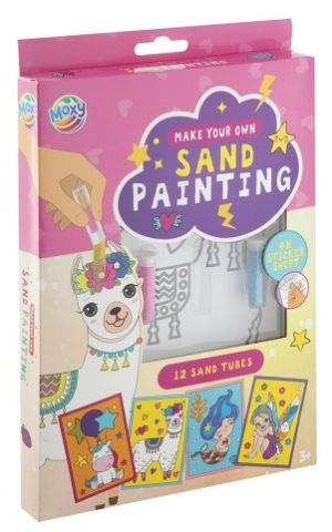 Kreativní set pískové malování 4 listy samolepek + 12 barev písků