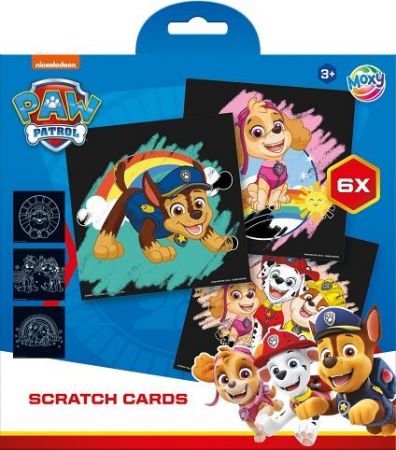 Kreativní set vyškrabávání obrázků Paw Patrol 6 kusů 19,5x19,5 cm + pero