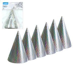 Čepice 15cm 6ks LASER stříbrná LUMA