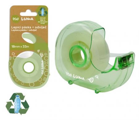 Lepící páska transparentní + odvíječ 18mm x 33m ECO LUMA