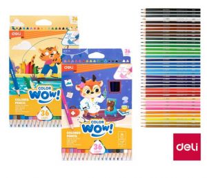 Pastelky trojhranné 36 barev WOW DELI EC138-36 mix