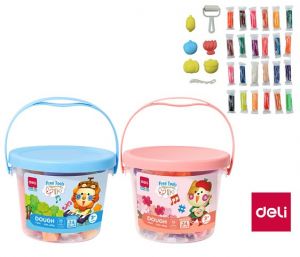 Plastelína měkká s vůní kyblík 24 barev DELI EY006 mix