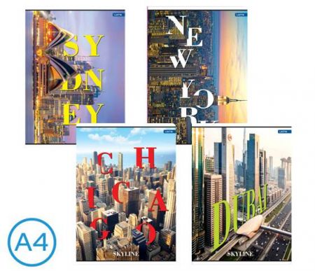 Sešit A4 linka 52l Skyline mix