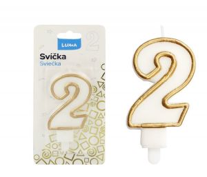 Svíčka č.2 zlatá LUMA