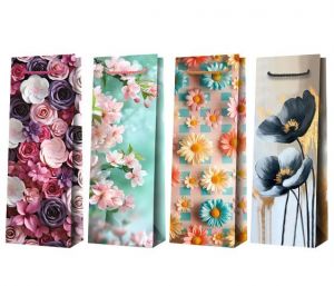 Taška dárková 13 x 36 x 8,5cm LAHEV KVĚTY mix