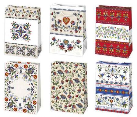 Taška dárková 23 x 32 x 11cm ORNAMENT mix