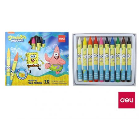 Voskovky 10 barev SPONGEBOB DELI EC219-10