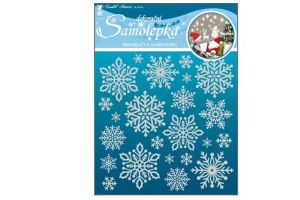 Samolepka vločky se sněhovým efektem 24x18cm