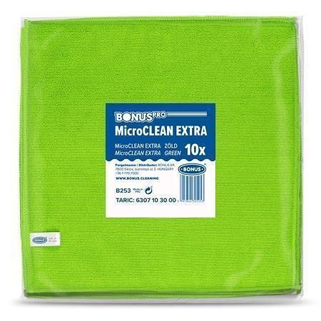 Utěrka "MicroCLEAN Extra", zelená, univerzální, 10 ks, 40 x 40 cm, BONUS B253