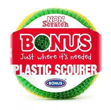 Plastová drátěnka, mix barev, 3 ks, BONUS B095